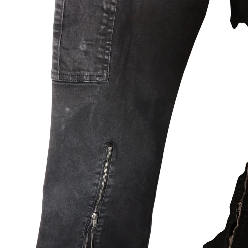 Hot Topic Cargo Flare Jeans Wo’s 10 Jr’s 11 Highrise Zipper Hem Grunge Punk Goth